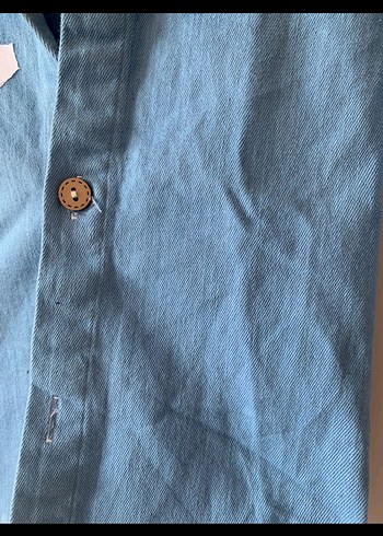 Mavi gomlek kot gömlek - Görsel 7