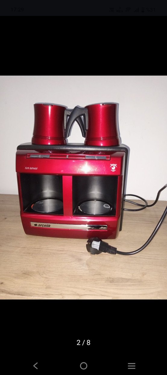 Kırmızı Çift Fincanlı Kahve Makinesi - Görsel 5