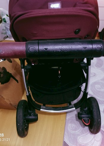 Bordo Bebek Arabası - Görsel 3