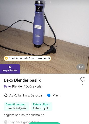 Mor Beko Blender - Görsel 2