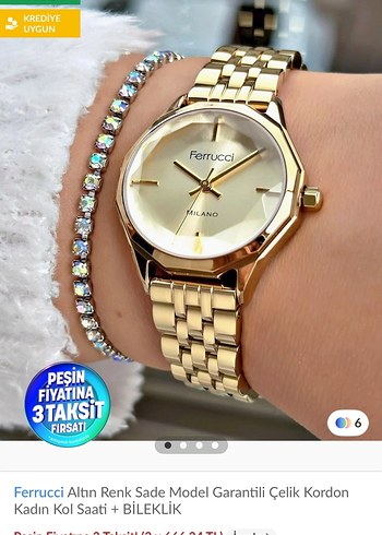 Ferrucci Parlak Altın Kadın Kol Saati - Görsel 5