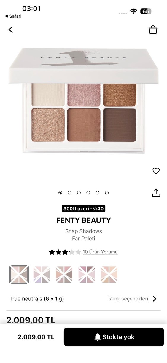 Fenty Beauty 6 lı far paleti - Görsel 4