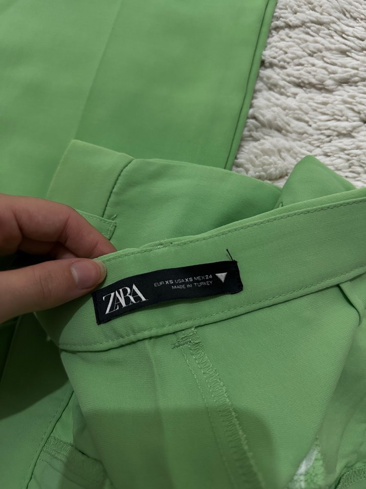 Kadın Yeşil Normal Boy Kumaş Pantolon - Görsel 2