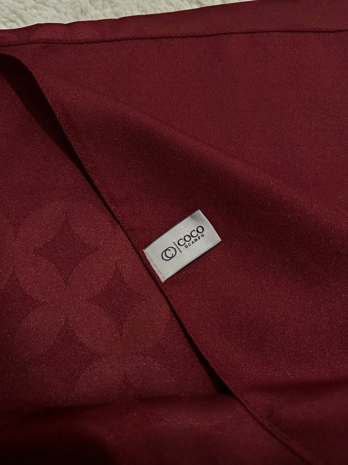 Cocoscarf Bordo Kadın Şal jakarlı - Görsel 2