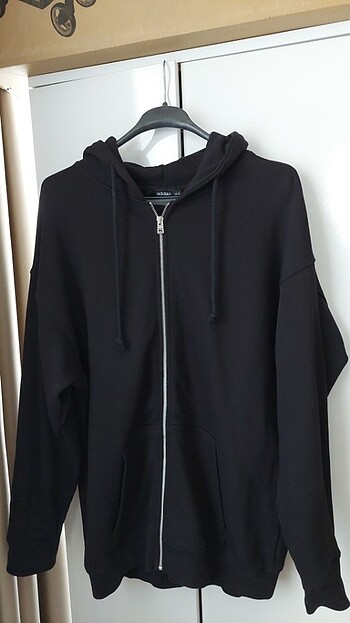 Fermuarlı oversize sweatshırt 