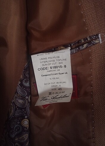 46 Beden Hardal rengi erkek blazer ceket