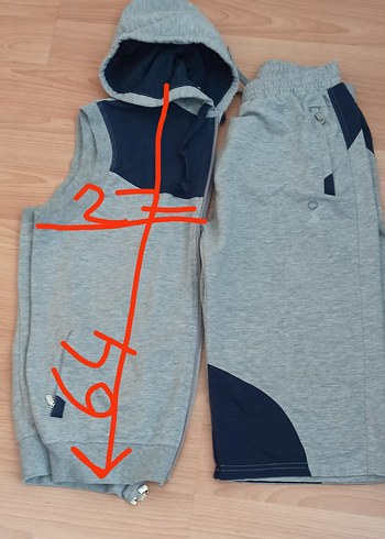 17-18 years Beden gri Renk Erkek Çocuk Gri Kapüşonlu Fermuarlı Eşofman Takımı