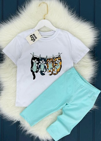 Renkli Baskılı Pamuklu Çocuk Pijama Takımı - Görsel 2