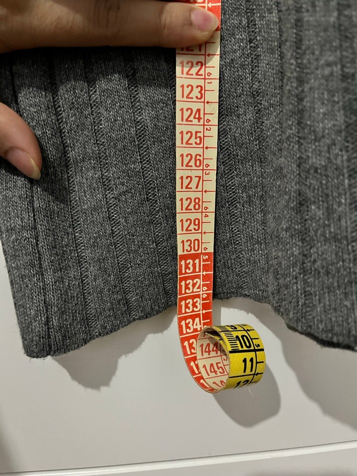 Uzun Gri Triko Kadın Elbise - Görsel 3