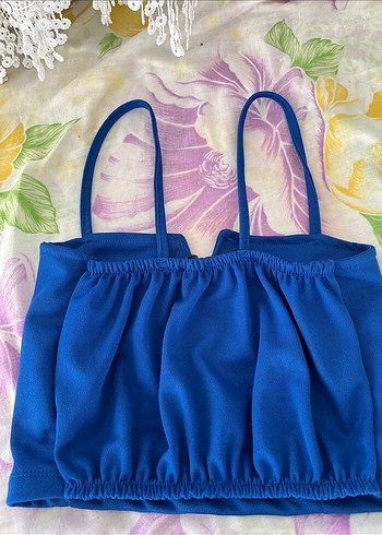 V Yaka Mavi Mini Bustiyer - Görsel 5