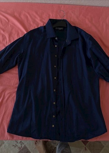 Mavi Erkek Düğmeli Uzun Kollu Gömlek - Görsel 3