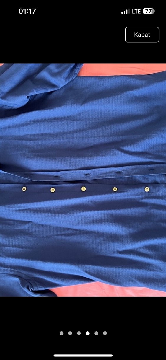 Mavi Erkek Düğmeli Uzun Kollu Gömlek - Görsel 4