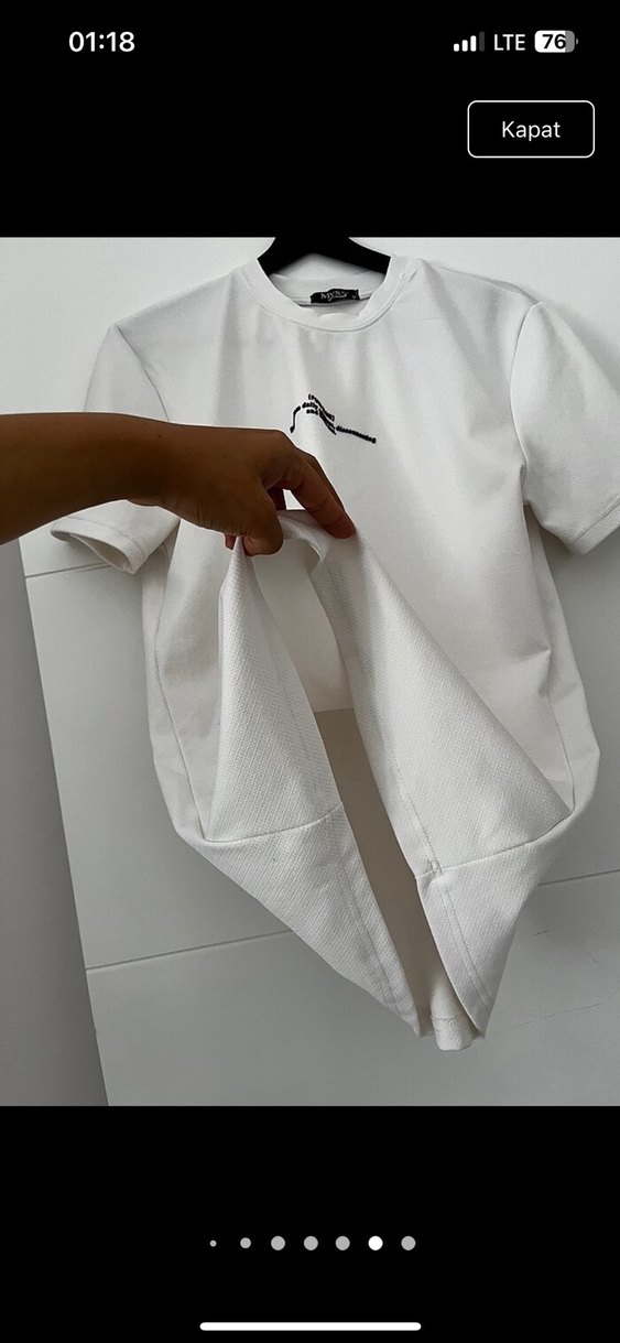 Beyaz Erkek Kısa Kollu Baskılı Tişört - Görsel 4