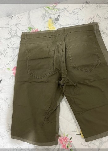 Erkek Kemerli Kısa Haki Şort - Görsel 2