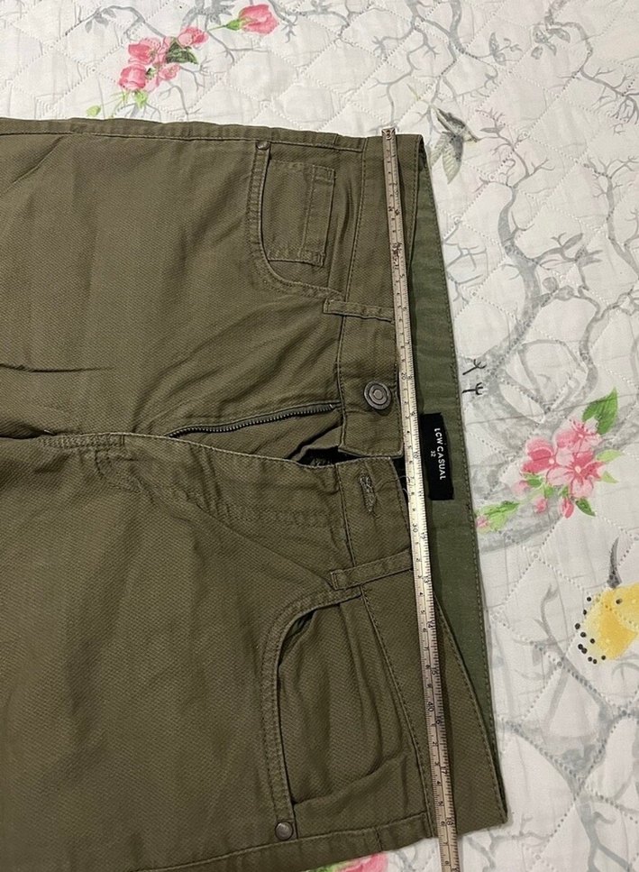 Erkek Kemerli Kısa Haki Şort - Görsel 5