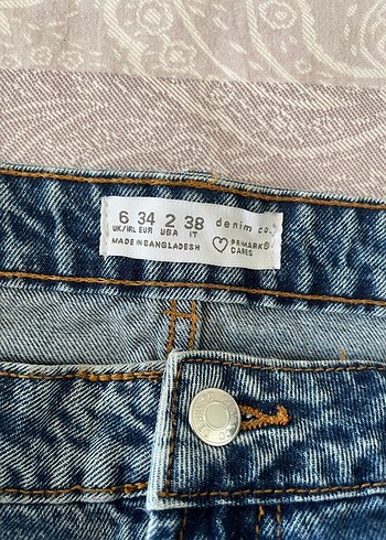 m Beden Kadın Mavi Denim Mini Etek