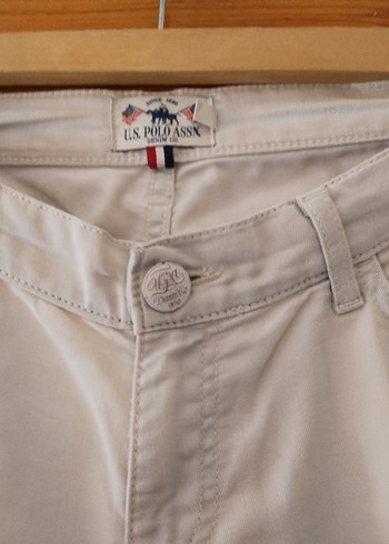 40 Beden beyaz Renk US POLO ASSN Kadın Pamuklu Bermuda Şort