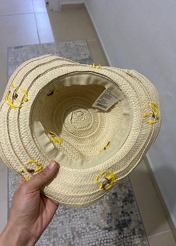 Sarı Renkli Bohem Örgü kız çocuk  Şapka - Görsel 5