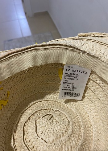 Sarı Renkli Bohem Örgü kız çocuk  Şapka - Görsel 3