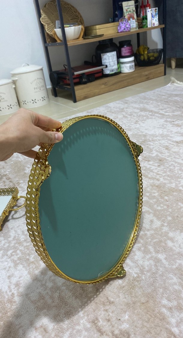 Parlak Altın Renkli Dekoratif Ayna - Görsel 3