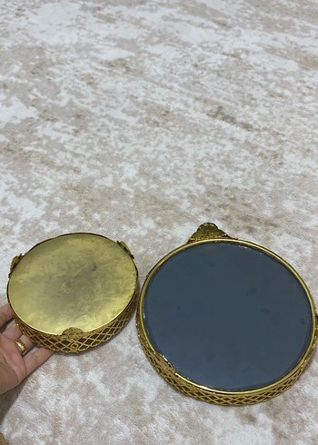 2 Li Altın Renkli Parlak aynalı tepsi - Görsel 11