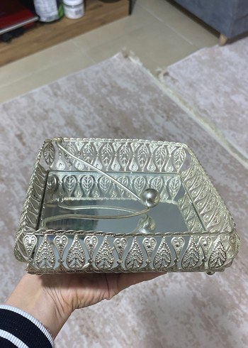 Altın Renkli Gri peçete Kutusu - Görsel 2