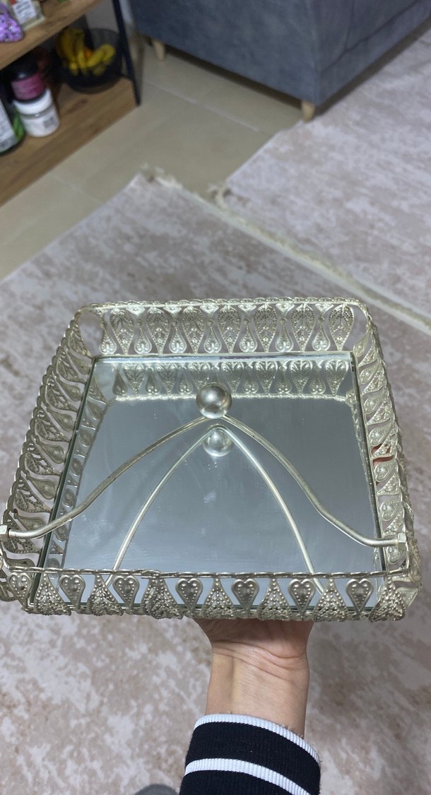 Altın Renkli Gri peçete Kutusu - Görsel 4