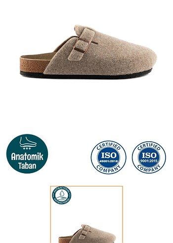 Yünlü Kahverengi Kadın Terlik - Görsel 3