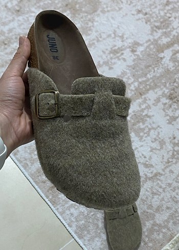 Yünlü Kahverengi Kadın Terlik - Görsel 2