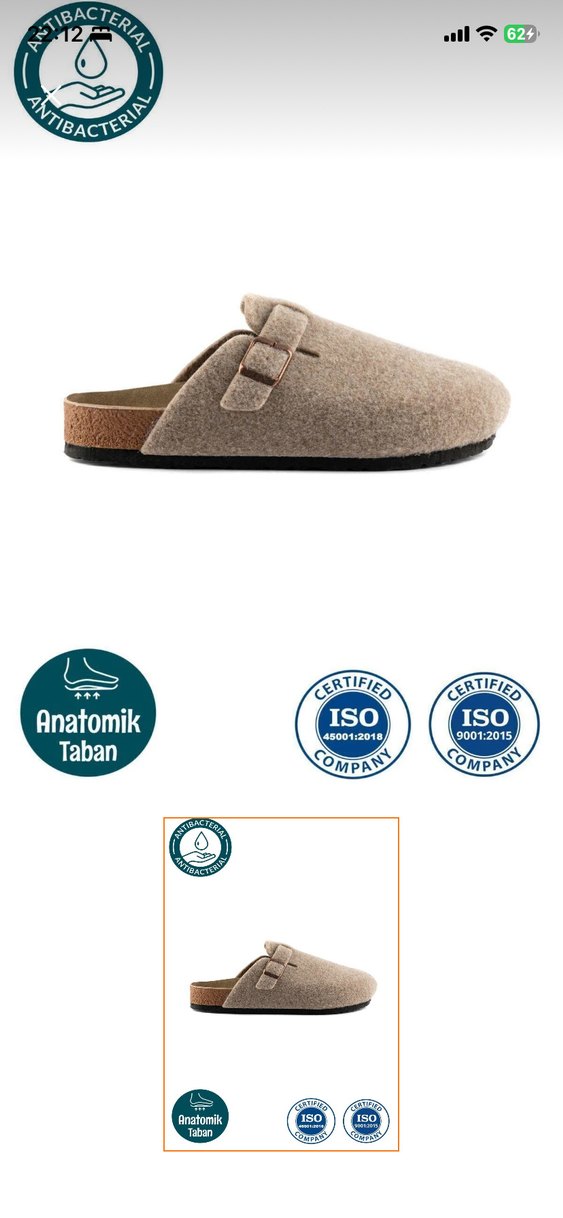 Yünlü Kahverengi Kadın Terlik - Görsel 3