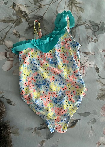 Kız Çocuk Renkli Bağlama Desenli Mayo - Görsel 3