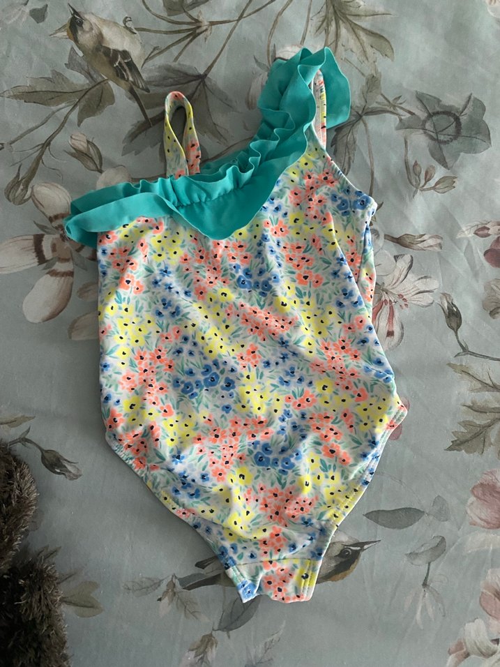 Kız Çocuk Renkli Bağlama Desenli Mayo - Görsel 3