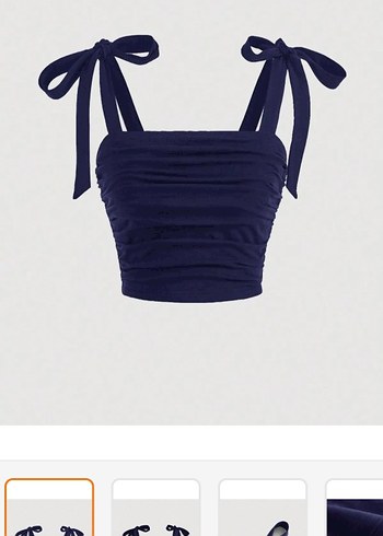 Kadın Lacivert Pilili Strappy Bustier