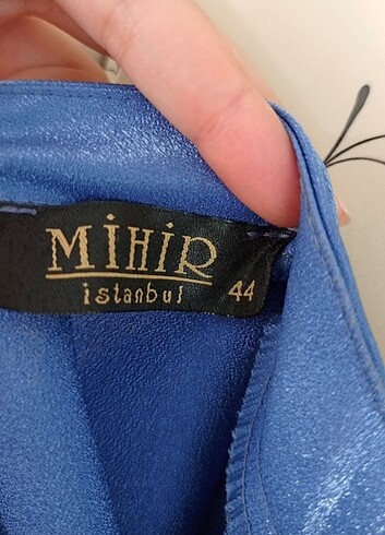 44 Beden mavi Renk mavi tesettür abiye elbise