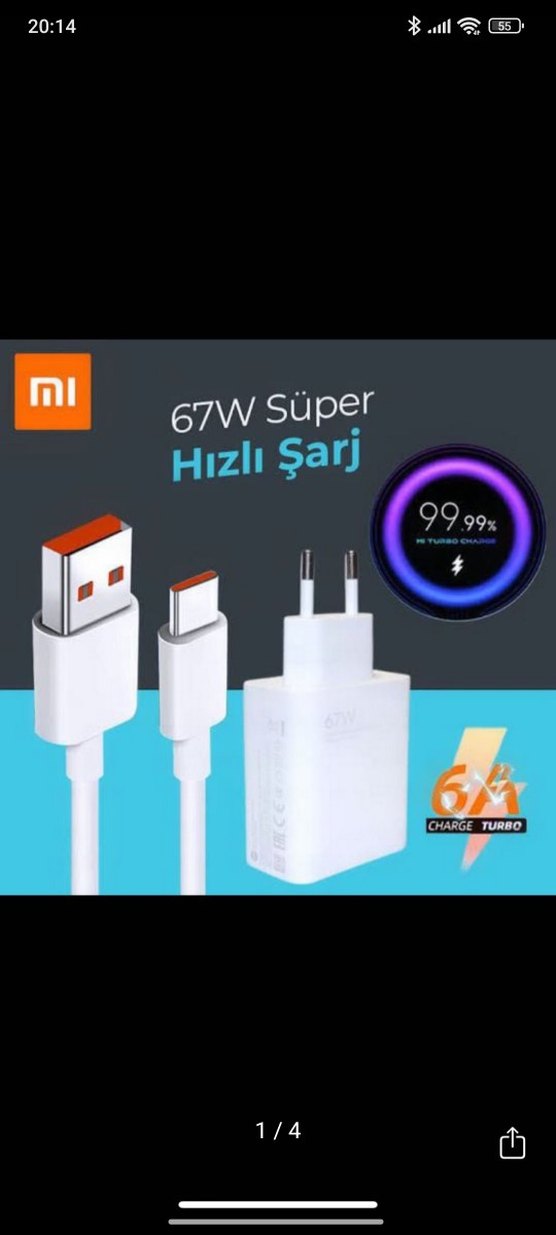Xiaomi 67W Hızlı Şarj Adaptörü ve 1 Metre USB-C Kablosu - Görsel 4