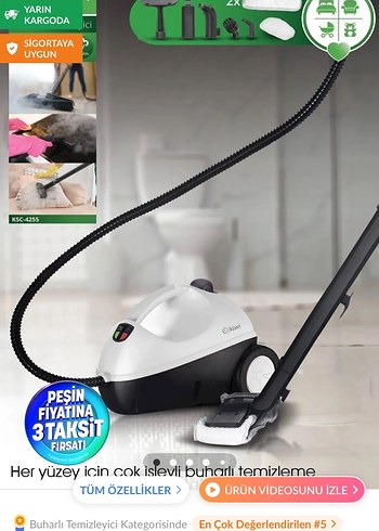 kiwi Çok İşlevli Buharlı Temizleyici - Görsel 2