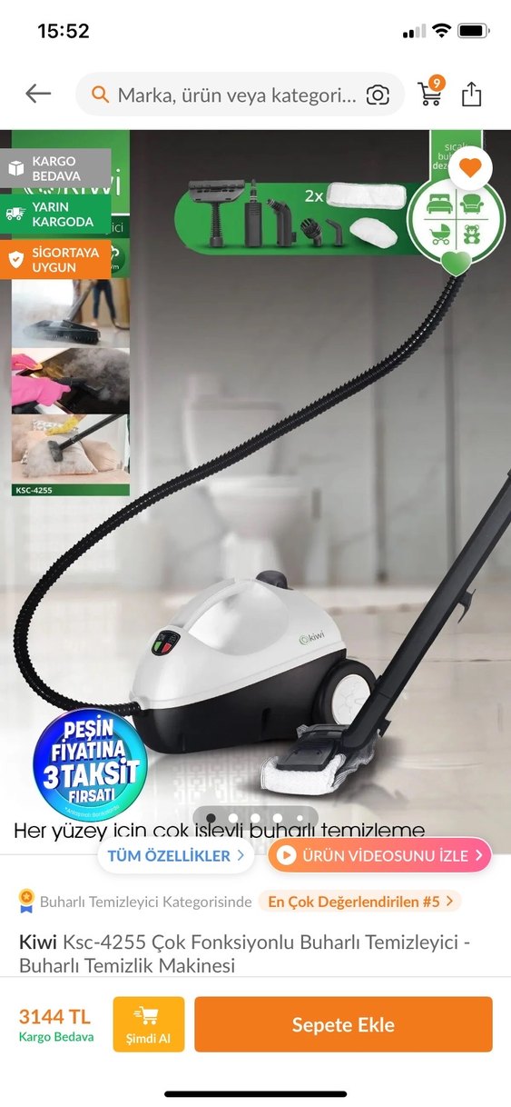 kiwi Çok İşlevli Buharlı Temizleyici - Görsel 2