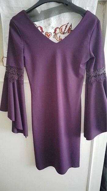 Fuşya kısa abiye elbise - Görsel 6