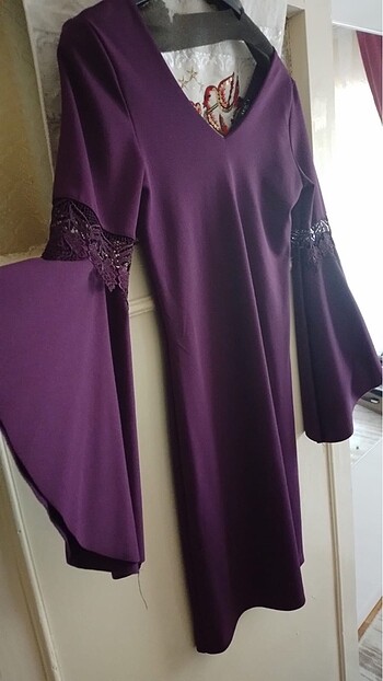 Fuşya kısa abiye elbise - Görsel 7