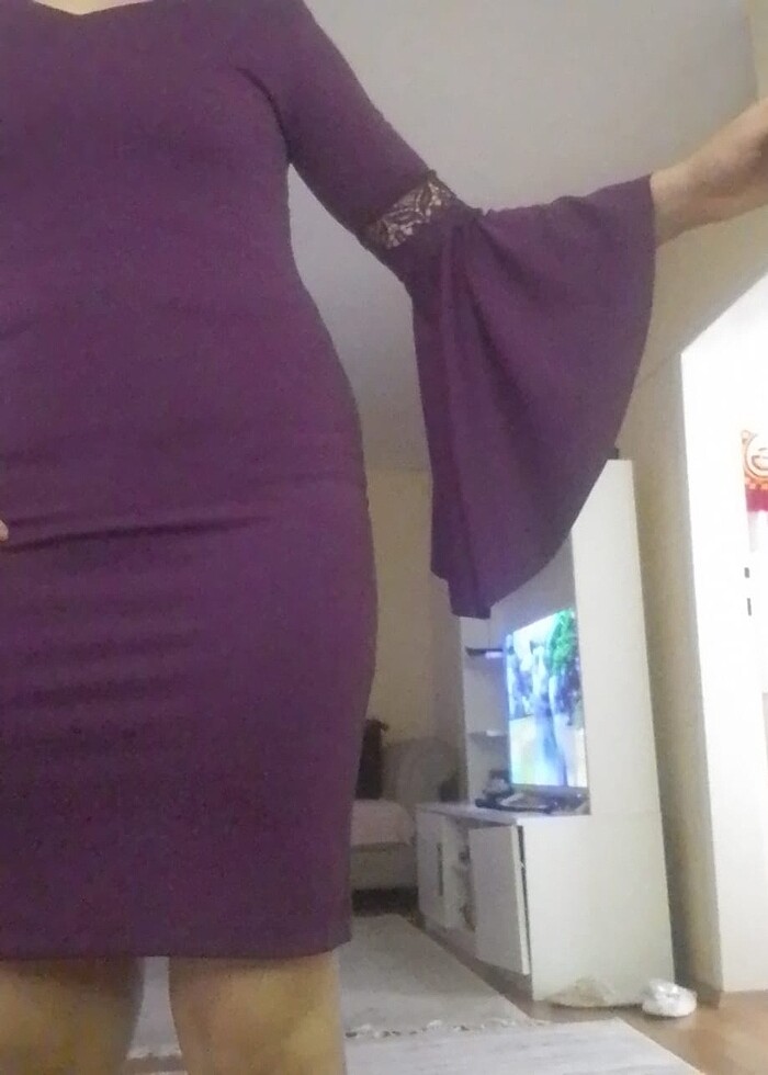 Fuşya kısa abiye elbise - Görsel 4