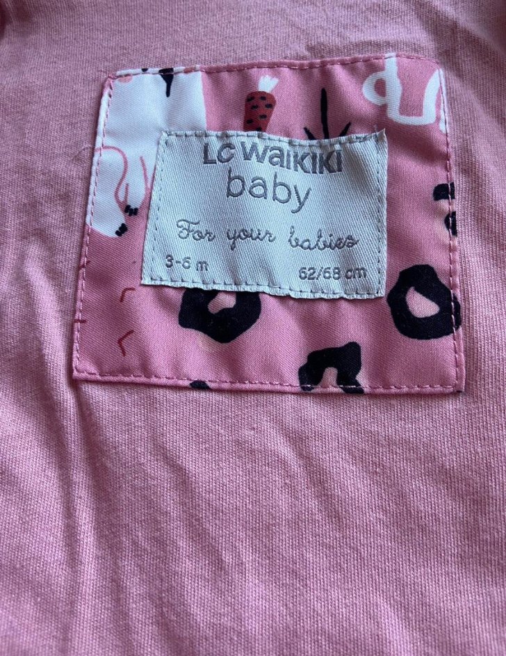 Kapüşonlu Pembe Tavşan Desenli Bebek Tulumu - Görsel 3