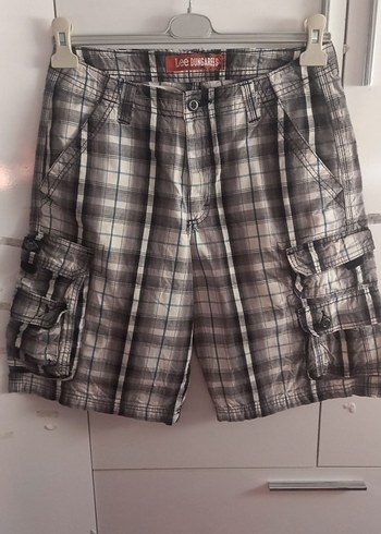 Gri Kareli Loose Fit Erkek Kargo Şort - Görsel 3