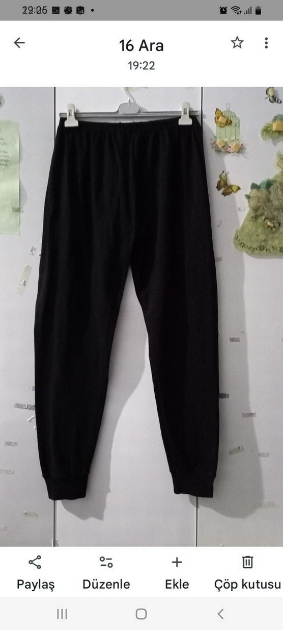 Erkek Siyah Rahat Kesim Eşofman Altı - Görsel 3