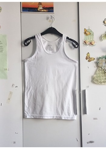 Beyaz Çocuk Atlet 4 adet - Görsel 3