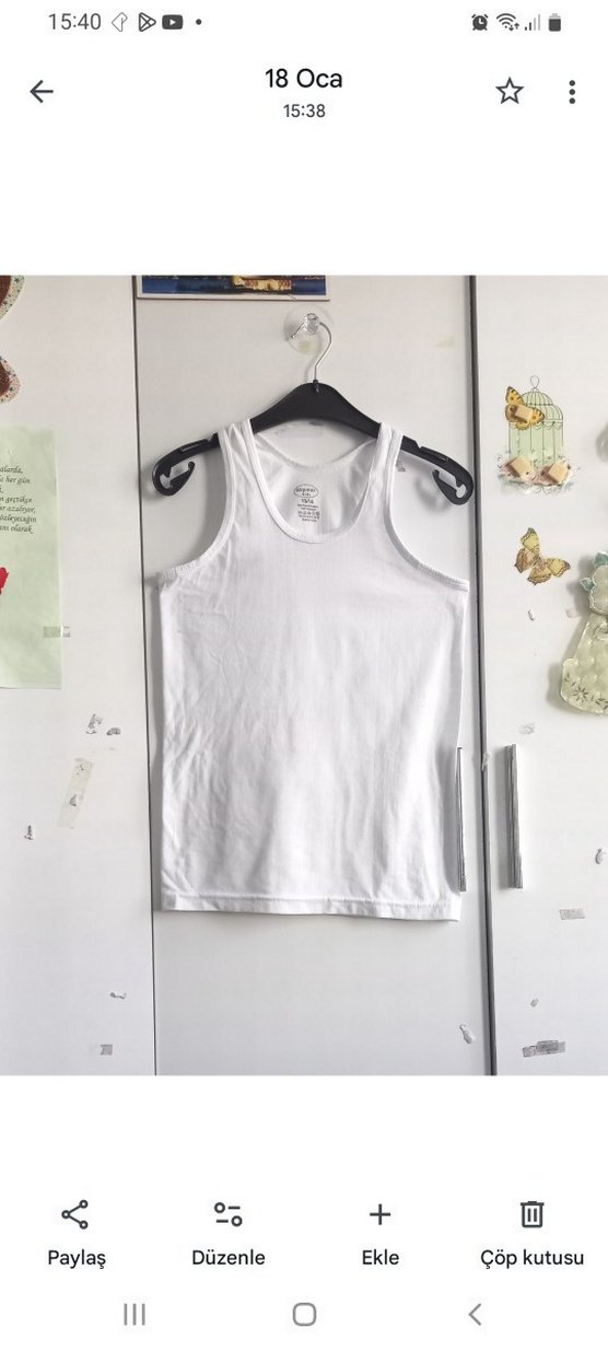 Beyaz Çocuk Atlet 4 adet - Görsel 4