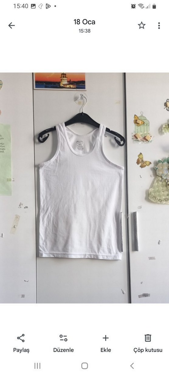 Beyaz Çocuk Atlet 4 adet - Görsel 3