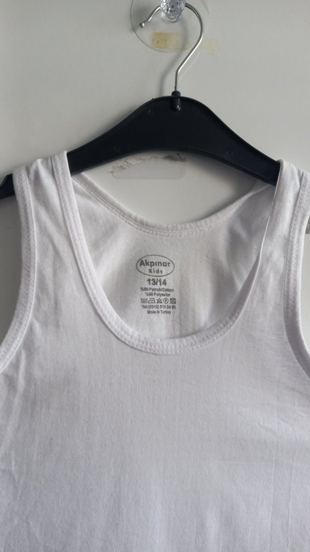 Beyaz Çocuk Atlet 4 adet - Görsel 2