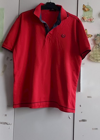 Kırmızı Erkek Polo Yaka Tişört - Görsel 4