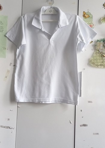 erkek çocuk  için beyaz kısa kollu polo tişört - Görsel 3