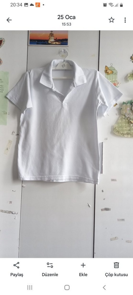 erkek çocuk  için beyaz kısa kollu polo tişört - Görsel 4